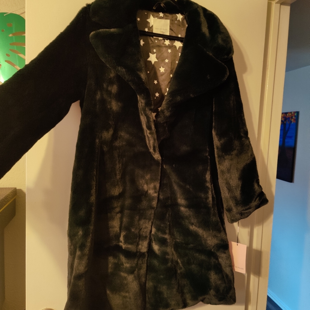 Forest Green Faux Fur Long Coat